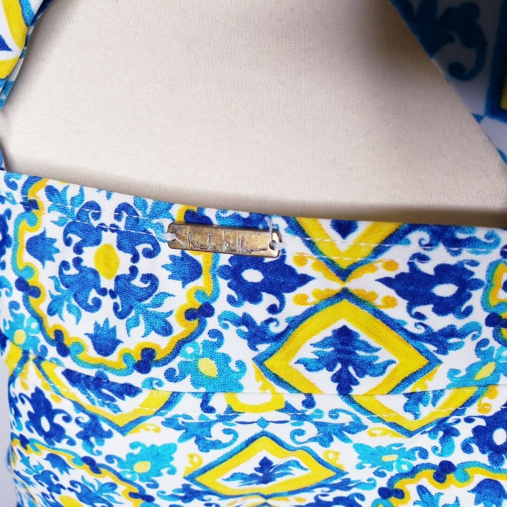 NICOLE MILLER Blue Postage Print Tankini Top - Picture 8 of 9